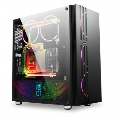 Calculator Gaming Intel Coffee Lake i7-8700K pana la 4.7GHz, 32GB DDR4, HDD 2TB + SSD 500GB, nVidia RTX2080 8GB GDDR6, Carcasa Segotep Fenix Glass