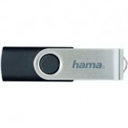 Stick Hama Rotate, 64 GB, USB 2.0, Negru/Argintiu