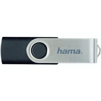 Stick Hama Rotate, 64 GB, USB 2.0, Negru/Argintiu